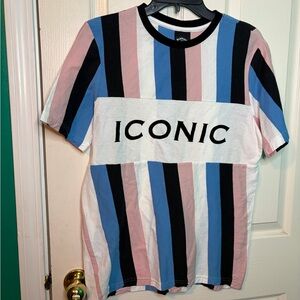 Black Jack cotton knit t-shirt with iconic striped logo accents multicolor M